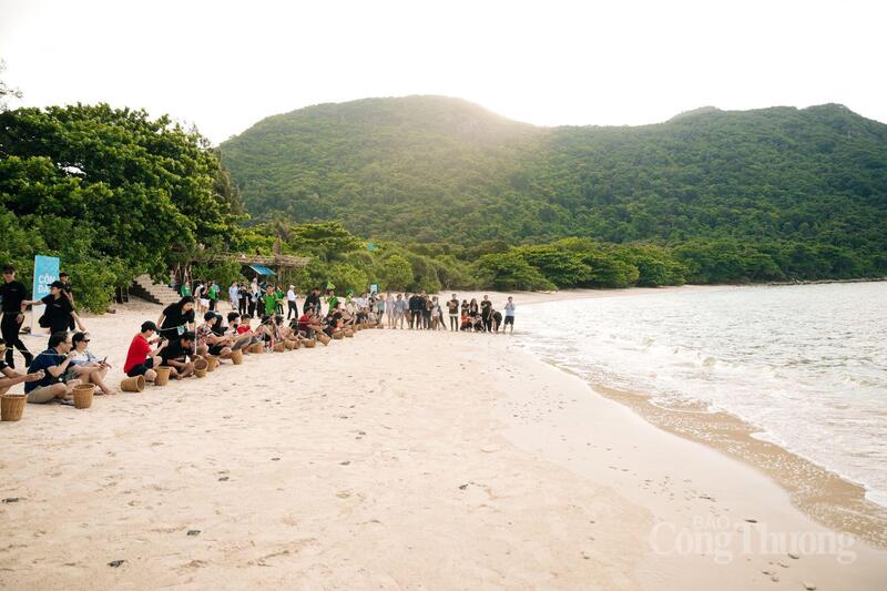 Du khách trải nghiệm hoạt động thả rùa biển ở Côn Đảo