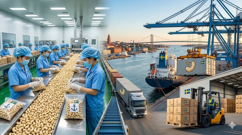 Hạt điều muốn vào thị trường Bắc Âu phải tuân thủ tiêu chuẩn khắt khe của Liên minh châu Âu về an toàn thực phẩm. Ảnh minh họa