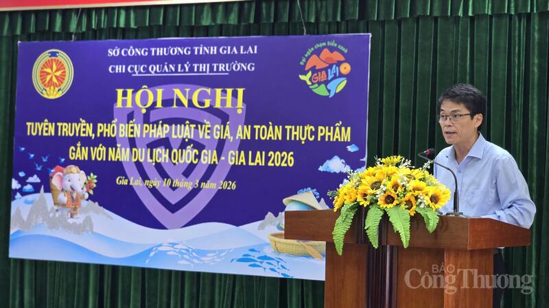 Ông Dương Minh Đức, Giám đốc Sở Công Thương tỉnh Gia Lai phát biểu tại hội nghị.