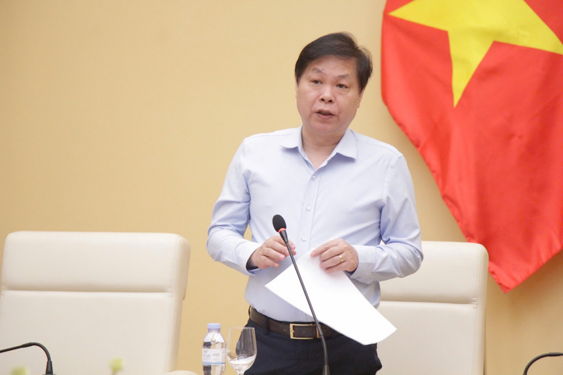 Phó Cục trưởng Cục Điện lực Trần Hoài Trang báo cáo với Tổ soạn thảo về các vướng mắc trong quá trình xây dựng Nghị định.