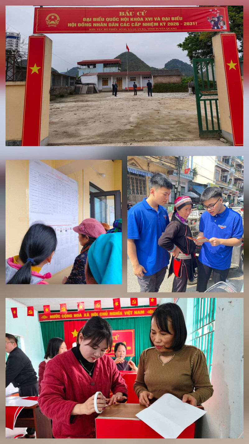 Không khí chuẩn bị bầu cử tại xã Quản Bạ.