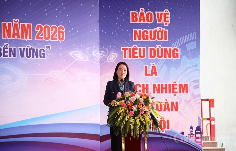 Bà Nguyễn Hoài Thương, Phó Giám đốc Sở Công Thương tỉnh Quảng Ninh phát biểu tại sự kiện.