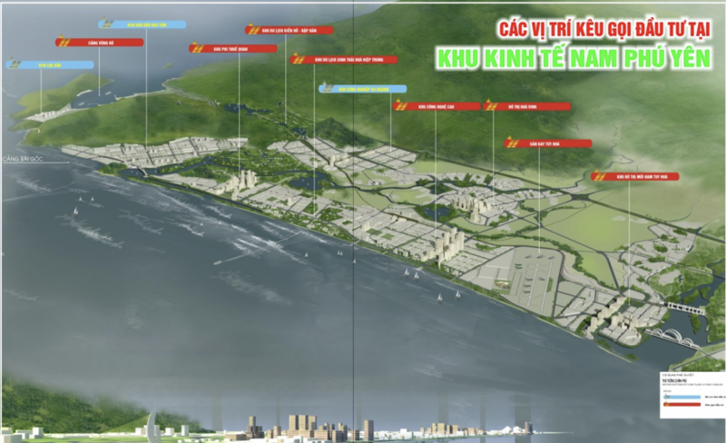 Phối cảnh kêu gọi đầu tư tại các dự án thành phần thuộc Khu kinh tế Nam Phú Yên. Ảnh: Hoà Phú
