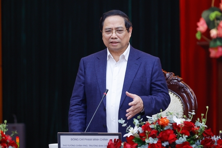 Thủ tướng Chính phủ Phạm Minh Chính đánh giá cao, ghi nhận, biểu dương những kết quả, thành tích nổi bật trong nhiệm kỳ qua. Ảnh: VGP/Nhật Bắc