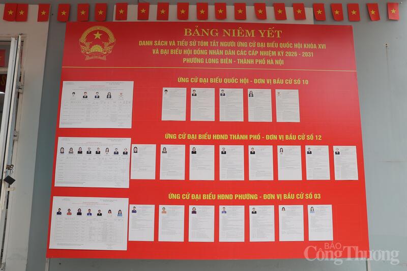 Bảng niêm yết danh sách và tiểu sử tóm tắt người ứng cử đại biểu Quốc hội khóa XVI và đại biểu Hội đồng nhân dân các cấp nhiệm kỳ 2026 - 2031 phường Long Biên.
