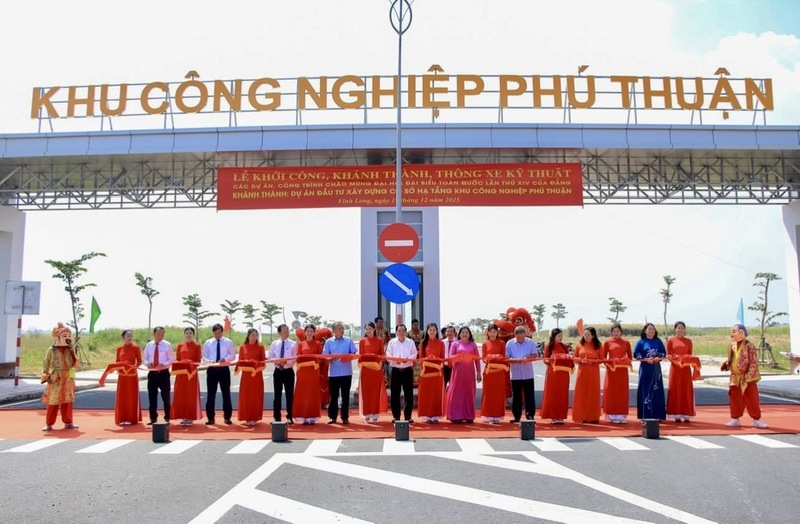 Khu công nghiệp Phú Thuận được khánh thành vào ngày 19/12/2025 - Ảnh: www.vinhlong.gov.vn