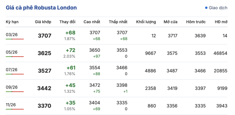 Giá cà phê hôm nay 13/3/2026: Đảo chiều tăng mạnh - 2