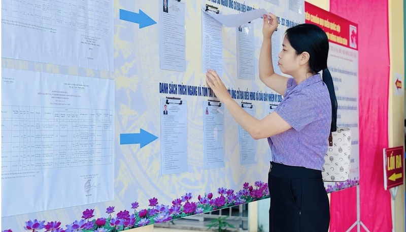 Cử tri tìm hiểu thông tin các ứng viên trước khi bầu cử.