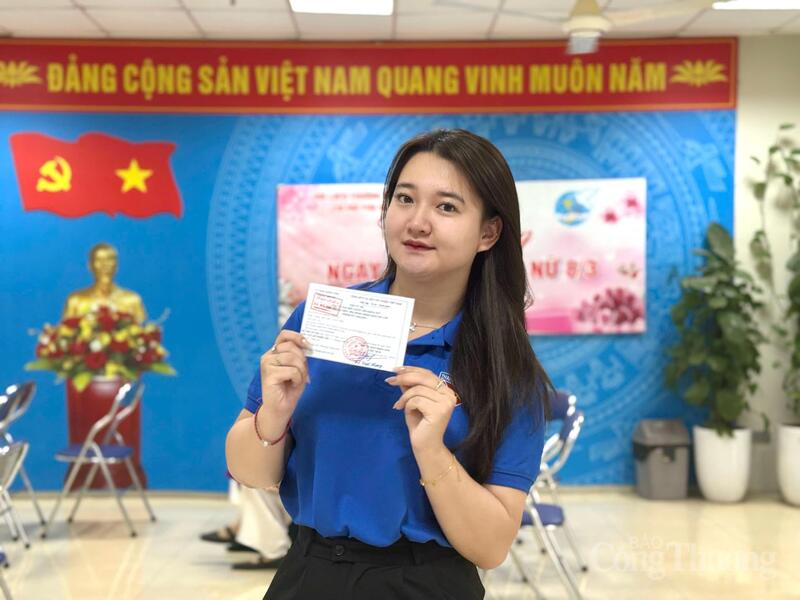Đồng chí Lê Minh Trang, Ủy viên ban Chấp hành Đoàn Thanh niên Báo Công Thương.