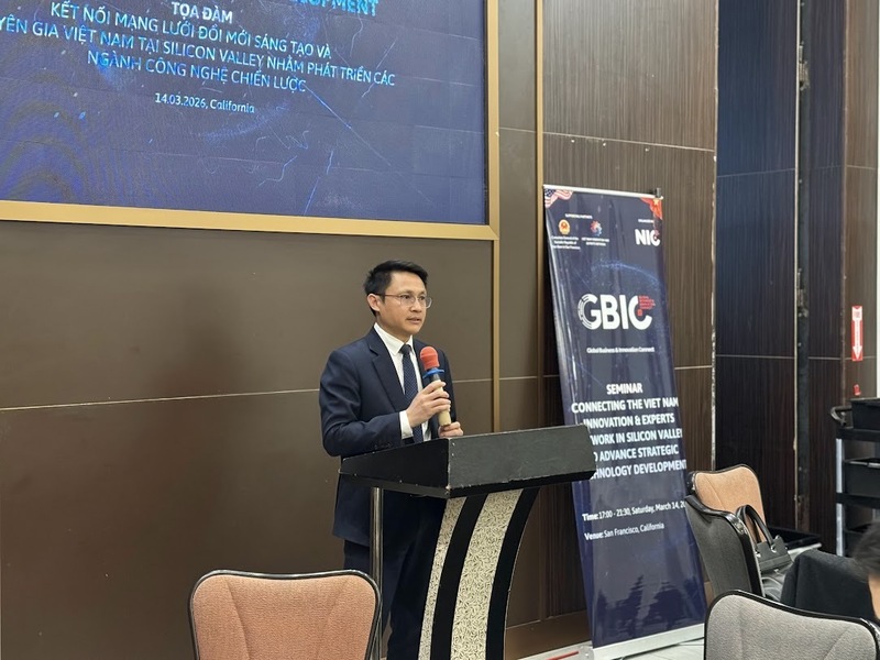 Ông Võ Xuân Hoài - Phó Giám đốc NIC phát biểu tại toạ đàm. Ảnh: NIC