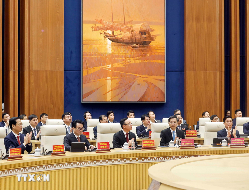 Các đại biểu tham dự cuộc làm việc. Ảnh: Thống Nhất/TTXVN