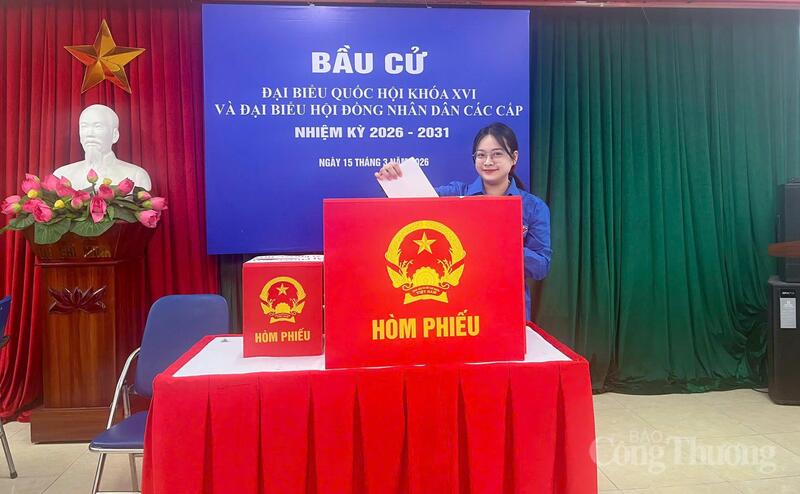 Đoàn viên thanh niên Bộ Công Thương tích cực tham gia bỏ phiếu bầu cử Đại biểu Quốc hội khoá XVI và Đại biểu Hội đồng nhân dân các cấp nhiệm kỳ 2026 - 2031.