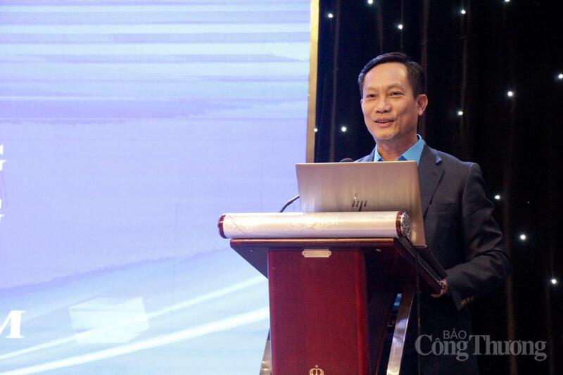 Ông Lê An Hải - Chủ tịch Công đoàn Công Thương Việt Nam phát biểu tại hội nghị.