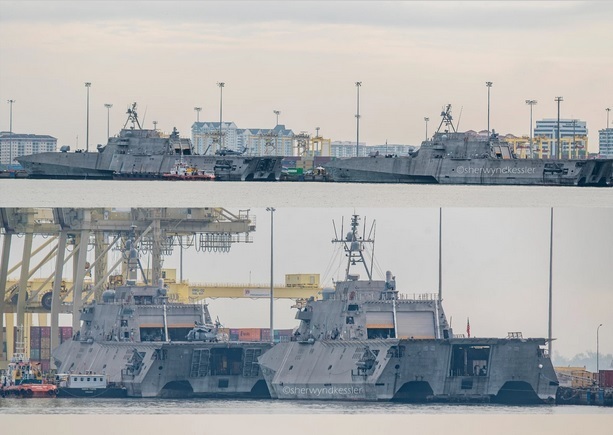 Tàu USS Tulsa và USS Santa Barbara xuất hiện tại Malaysia. Ảnh: Business Insider