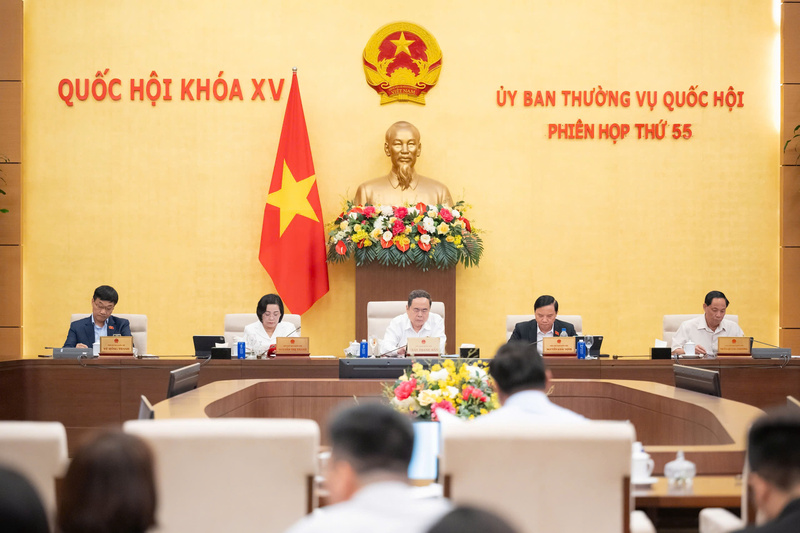 Toàn cảnh Phiên họp thứ 55 của Ủy ban Thường vụ Quốc hội. Ảnh: Văn phòng Quốc hội