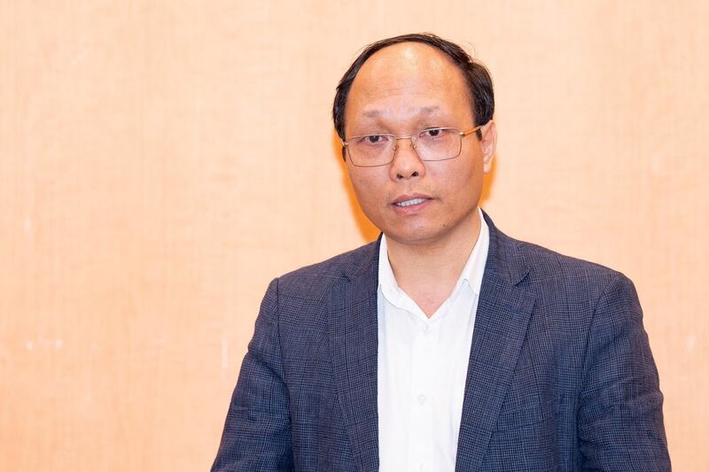 Ông Lưu Quang Huy, Viện trưởng Viện Quy hoạch Xây dựng Hà Nội khái quát nội dung đồ án quy hoạch. Ảnh: TN