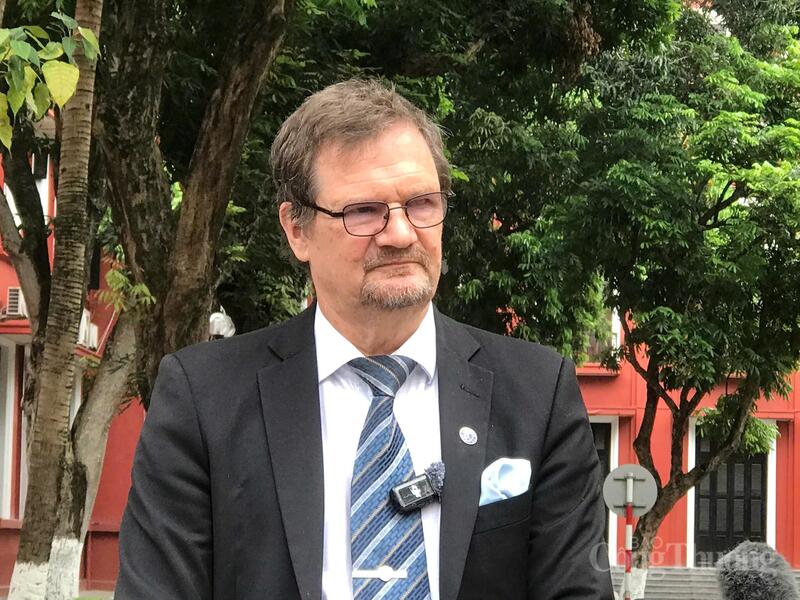 Đại sứ Phần Lan tại Việt Nam - ông Pekka Voutilainen. Ảnh: Bảo Thoa