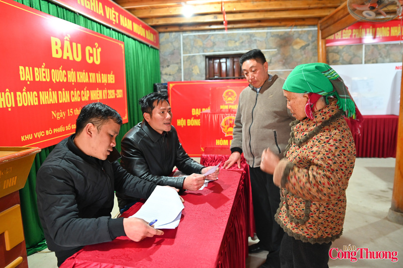 Khu vực bỏ phiếu số 03 Lũng Cú, tỉnh Hà Giang.