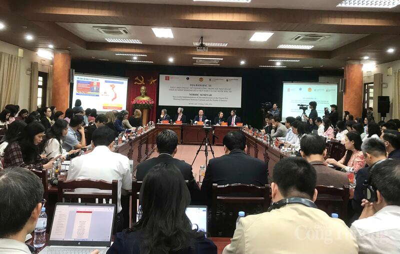 Tọa đàm “Thực hiện phân cấp thành công trong kỷ nguyên số - Chia sẻ kinh nghiệm giữa Việt Nam và các nước Bắc Âu”. Ảnh: Bảo Thoa