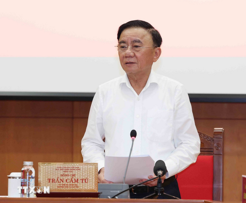 Thường trực Ban Bí thư Trần Cẩm Tú chủ trì Phiên họp thứ nhất Ban Chỉ đạo Trung ương về phát triển văn hoá Việt Nam. Ảnh: Phương Hoa/TTXVN