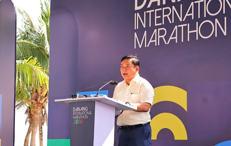 Ông Tào Viết Hải, Phó Giám đốc Sở Văn hóa, Thể thao và Du lịch TP. Đà Nẵng cho biết Marathon quốc tế Đà Nẵng từng bước khẳng định là một trong những giải chạy tiêu biểu của khu vực châu Á. Ảnh: Diễm Phúc