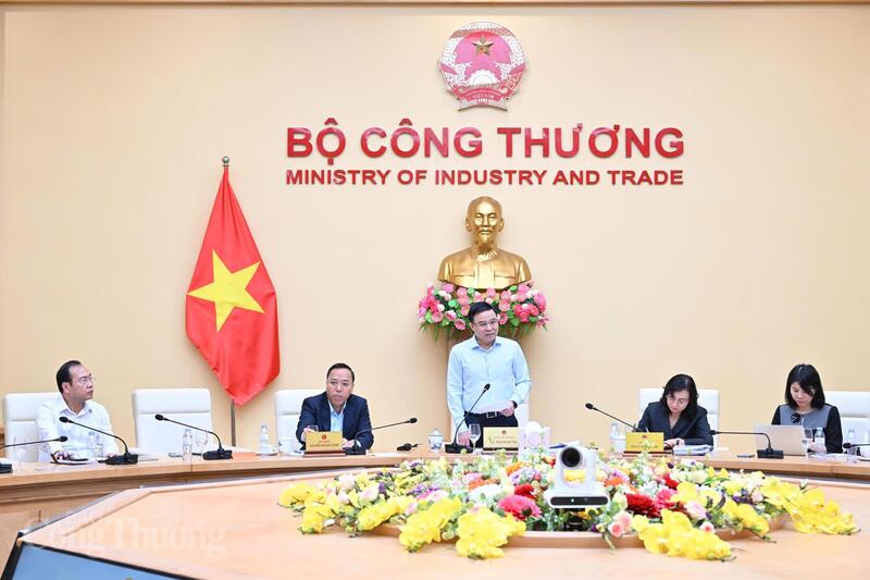 Quyền Bộ trưởng Bộ Công Thương Lê Mạnh Hùng chỉ đạo hội nghị. Ảnh: Cấn Dũng