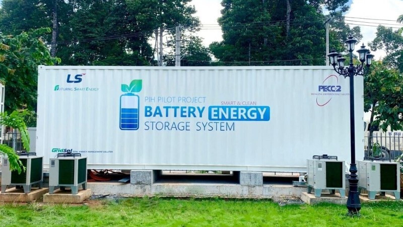 Tòa nhà PECC2 Innovation Hub tại Thành phố Hồ Chí Minh vận hành hệ thống pin lưu trữ (BESS) với công suất 750 kW. Ảnh: Nguyễn Dũng