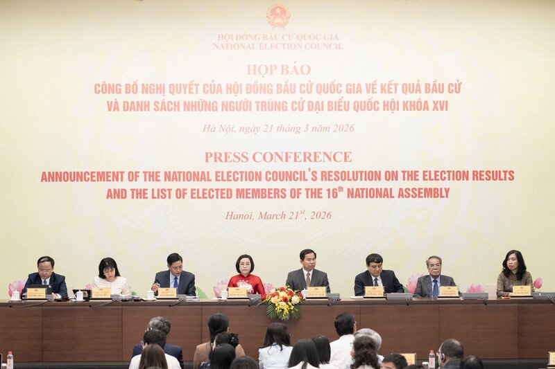 Họp báo công bố Nghị quyết của Hội đồng Bầu cử quốc gia về kết quả bầu cử và danh sách những người trúng cử đại biểu Quốc hội khóa XVI.