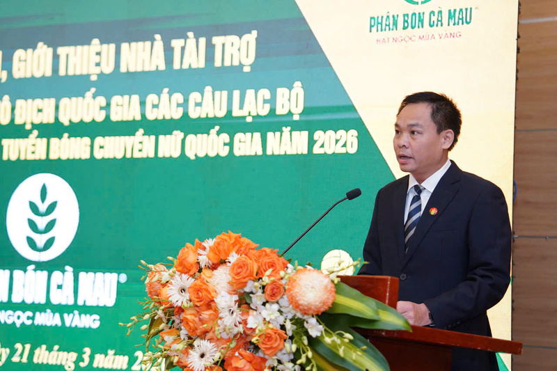 Đại diện Phân bón Cà Mau, ông Đặng Hữu Thắng phát biểu tại sự kiện. Ảnh: PVCFC