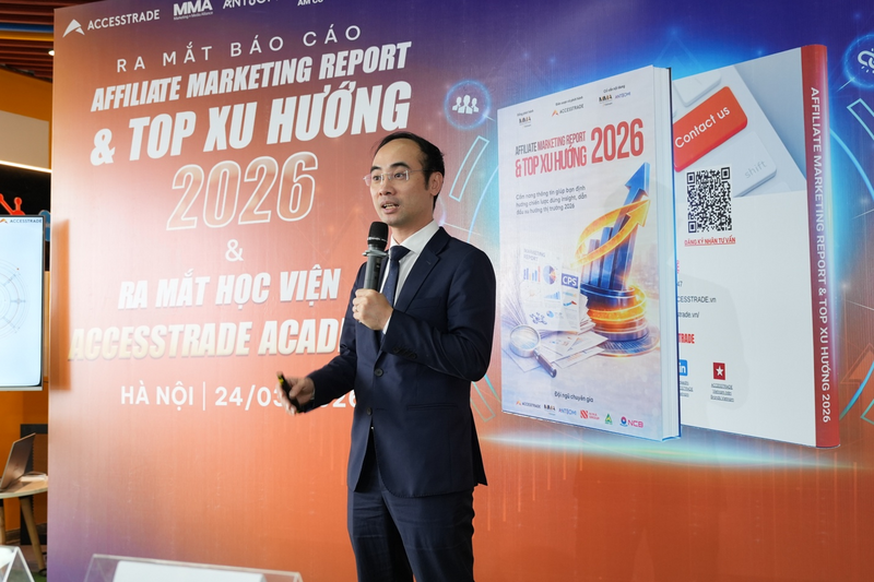 Ông Đỗ Hữu Hưng – CEO ACCESSTRADE chia sẻ tại lễ ra mắt Báo cáo Affiliate Marketing Report & Top xu hướng 2026