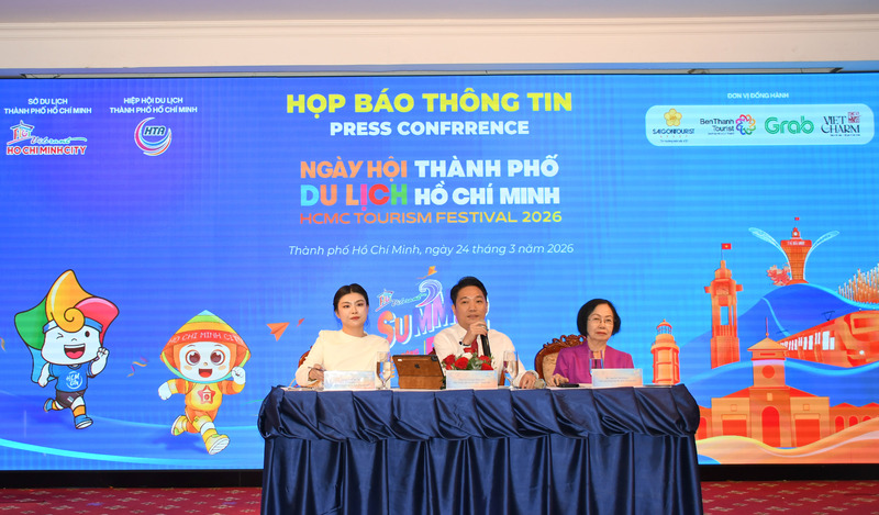 Ban Tổ chức thông tin về Ngày hội Du lịch lần thứ 22 năm 2026 tại buổi họp báo. Ảnh: Minh Khuê