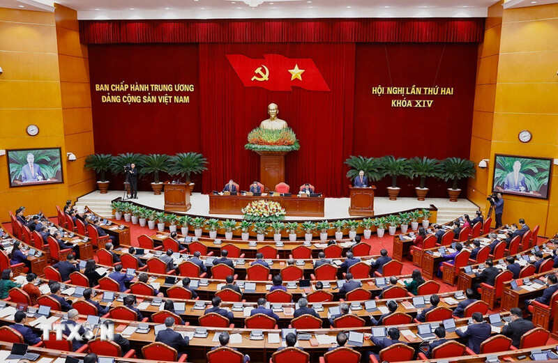 Tổng Bí thư Tô Lâm phát biểu khai mạc Hội nghị lần thứ hai Ban Chấp hành Trung ương Đảng khóa XIV. (Ảnh: Doãn Tấn/TTXVN)