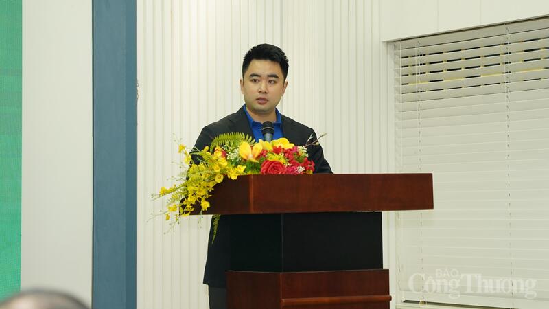 Đồng chí Nguyễn Quốc Khánh, Phó Bí thư Đoàn Thanh niên Bộ Công Thương phát biểu tại sự kiện.