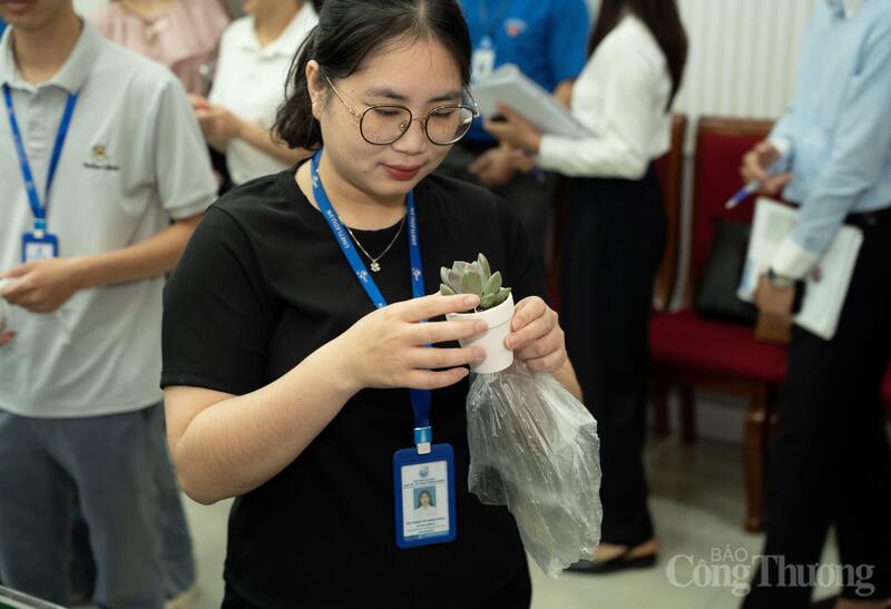 Hành động nâng niu từng mầm xanh nhỏ bé thể hiện ý thức và trách nhiệm thiết thực của người tham gia đối với môi trường sống.