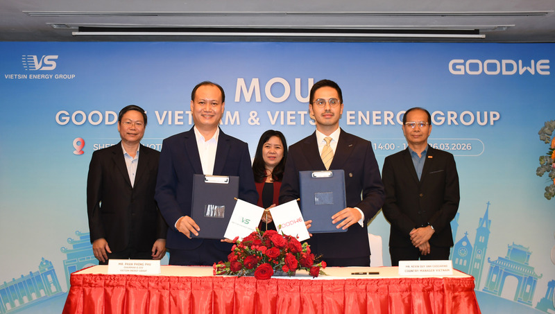 Công ty Cổ phần Tập đoàn năng lượng Việt Sin (Vietsin Energy Group) ký kết hợp tác chiến lược với GoodWe Việt Nam. Ảnh: Minh Khuê