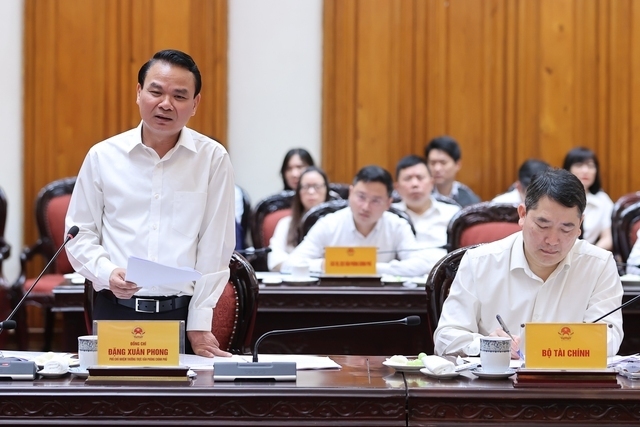 Phó Chủ nhiệm Thường trực Văn phòng Chính phủ Đặng Xuân Phong phát biểu tại cuộc làm việc - Ảnh: VGP/Nhật Bắc