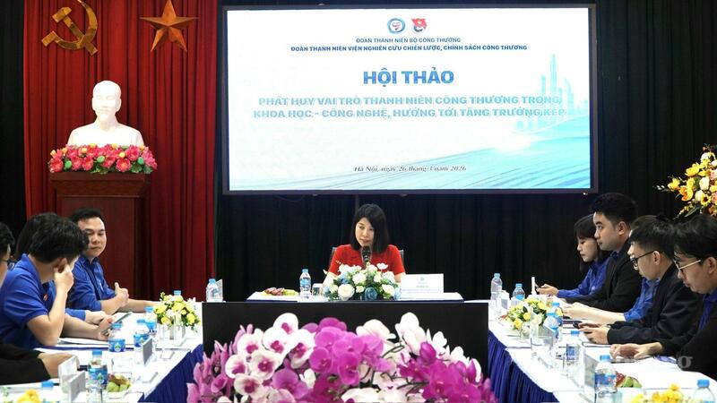 Hội thảo Phát huy vai trò thanh niên Công Thương trong khoa học - công nghệ, hướng tới tăng trưởng kép. Ảnh: Minh Trang