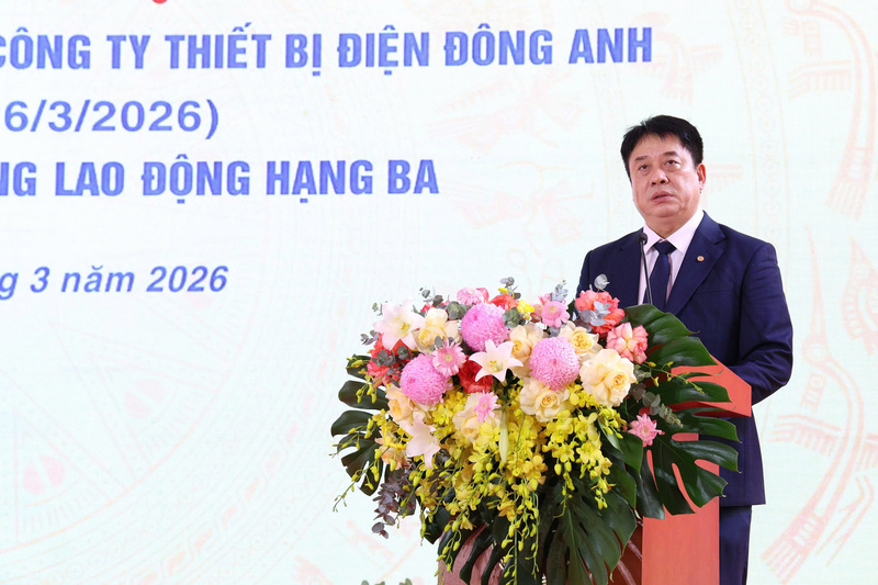 Tổng giám đốc EVN Nguyễn Anh Tuấn phát biểu tại lễ kỷ niệm.