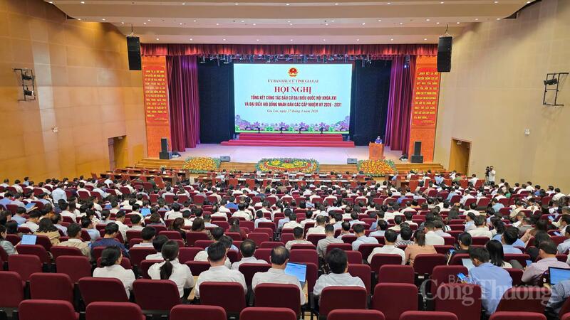 Ủy ban Bầu cử tỉnh Gia Lai tổ chức hội nghị tổng kết công tác bầu cử đại biểu Quốc hội và đại biểu HĐND các cấp, nhiệm kỳ 2026-2031. Ảnh: Bá Bính