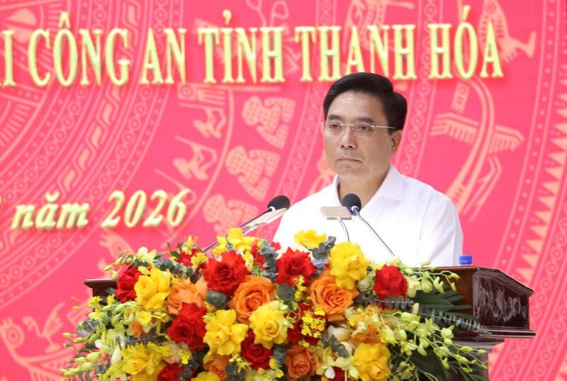 Ông Nguyễn Doãn Anh, Ủy viên Trung ương Đảng, Bí thư Tỉnh ủy phát biểu chỉ đạo tại Hội nghị. Ảnh: Công an Thanh Hóa