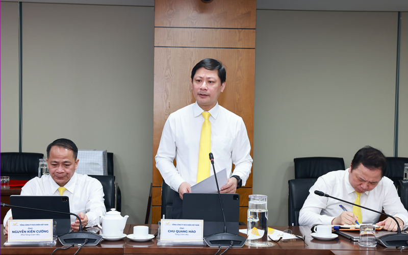 Ông Chu Quang Hào, Tổng Giám đốc Tổng công ty Bưu điện Việt Nam phát biểu