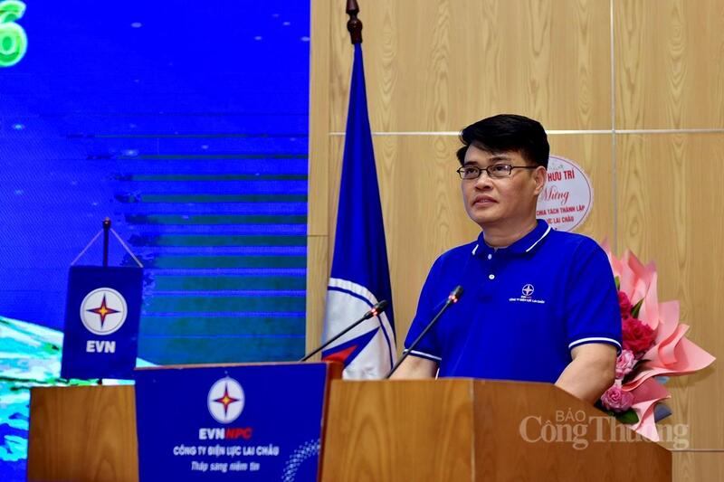 Phó Giám đốc Công ty Điện lực Lai Châu Nguyễn Đức Thọ phát hiểu hưởng ứng Giờ Trái đất năm 2026.
