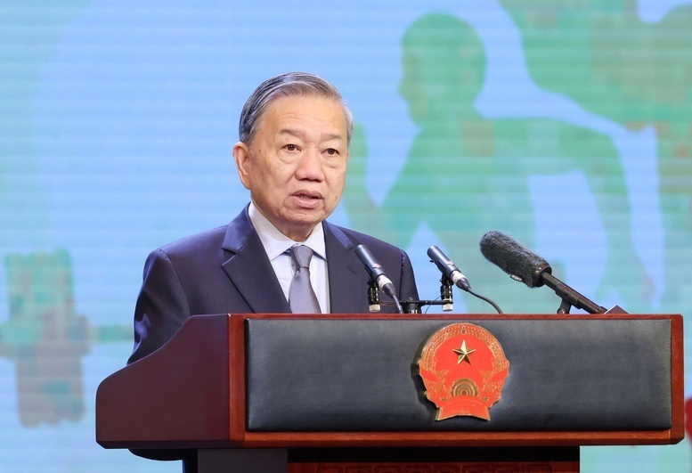 Tổng Bí thư Tô Lâm phát biểu tại Lễ kỷ niệm 80 năm Ngày truyền thống ngành Thể dục thể thao Việt Nam - Ảnh: VGP/Nhật Bắc