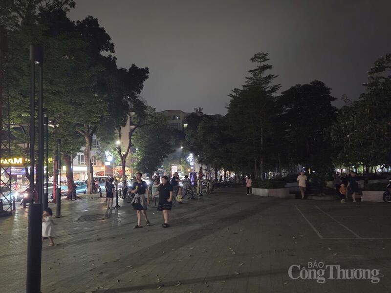 Khu vực vườn hoa cạnh đường Phan Đình Phùng.