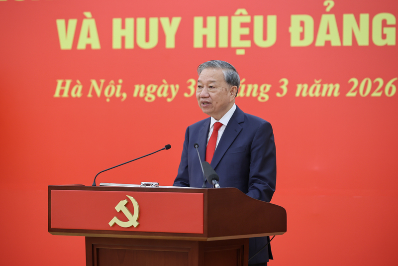 Tổng Bí thư Tô Lâm phát biểu tại buổi lễ. Ảnh: VGP/Nhật Bắc