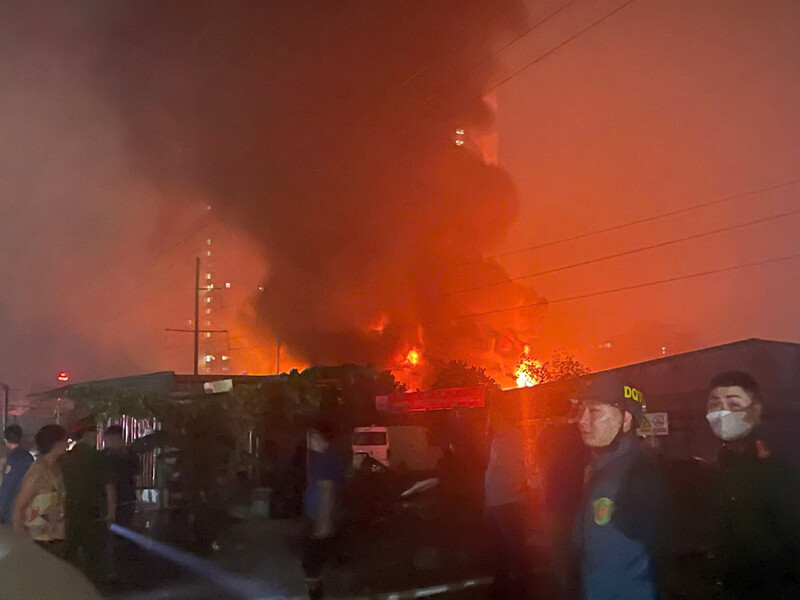 Hiện trường vụ cháy tại phường Thanh Liệt. Ảnh: TT