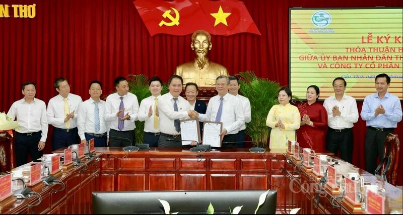 Nghi thức ký kết Thỏa thuận hợp tác giữa hai bên.