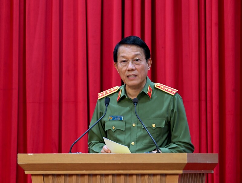 Bộ trưởng Lương Tam Quang phát biểu khai mạc hội nghị. Ảnh: Bộ Công an