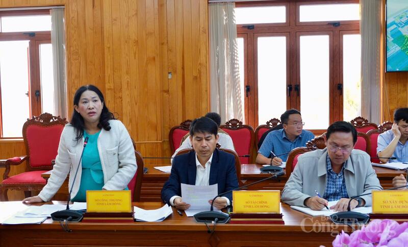 Phó Giám đốc Sở Công Thương Lâm Đồng trình bày quy hoạch. Ảnh: Minh An