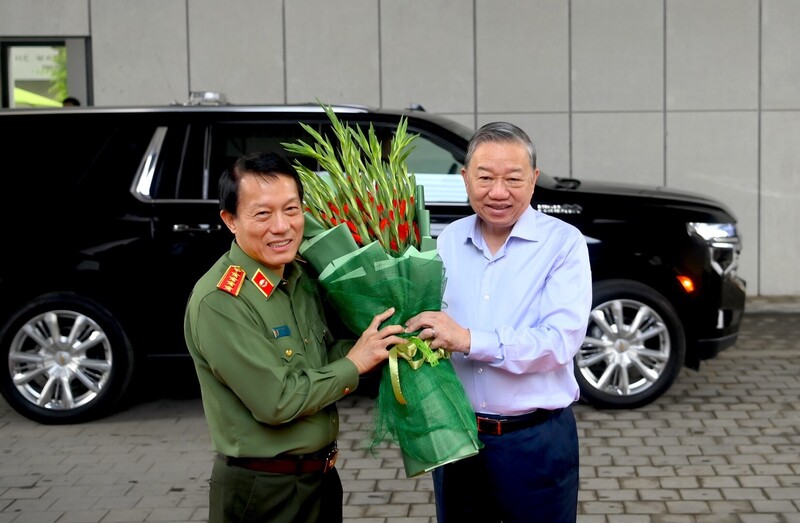 Tổng Bí thư Tô Lâm đến dự Hội nghị Đảng ủy Công an Trung ương quý I/2026. Ảnh: Bộ Công an